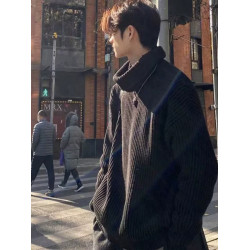 黑色高領毛衣男秋冬季日系慵懶寬松加厚內搭打底針織衫痞帥高級感