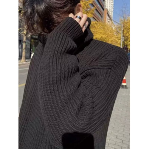 黑色高領毛衣男秋冬季日系慵懶寬松加厚內搭打底針織衫痞帥高級感 黑色高領毛衣男秋冬季日系慵懶寬松加厚內搭打底針織衫痞帥高級感