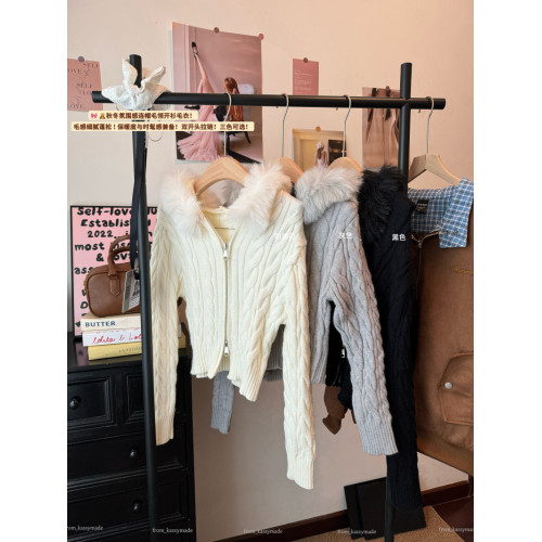 kumikumi設計感純色氣質連帽長袖毛衣開衫女冬季修身顯瘦百搭上衣