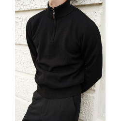 GTAL美式元年半拉鍊立領毛衣套頭半高領紅邊休閒男士長袖針織衫