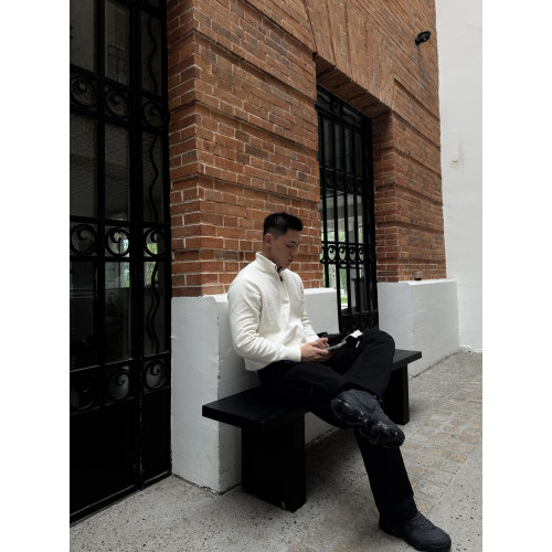 GTAL美式元年半拉鍊立領毛衣套頭半高領紅邊休閒男士長袖針織衫 GTAL美式元年半拉鍊立領毛衣套頭半高領紅邊休閒男士長袖針織衫