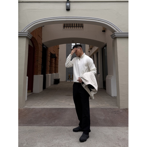 GTAL美式元年半拉鍊立領毛衣套頭半高領紅邊休閒男士長袖針織衫 GTAL美式元年半拉鍊立領毛衣套頭半高領紅邊休閒男士長袖針織衫