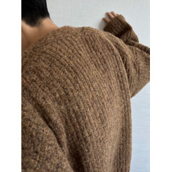 美式復古秋冬重磅混色短寬粗線針織開衫毛衣男休閒寬松外套