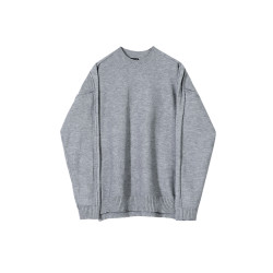 MRCYC高級感純色毛衣男士韓系潮流慵懶針織衫毛衣秋冬季保暖內搭