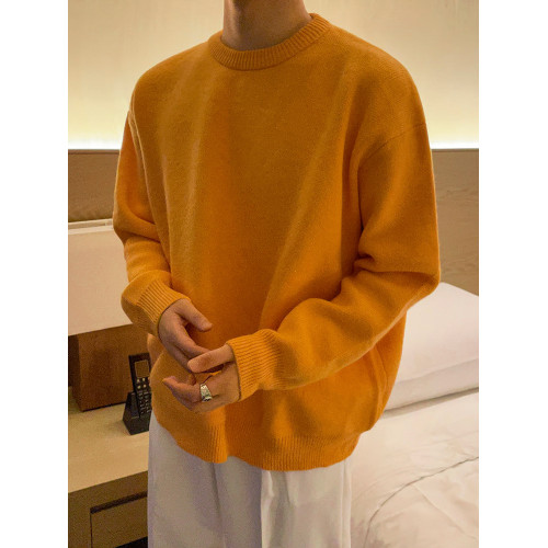 MRCYC馬海毛圓領毛衣男士秋冬季韓系寬松純色針織衫保暖線衣外套 MRCYC馬海毛圓領毛衣男士秋冬季韓系寬松純色針織衫保暖線衣外套