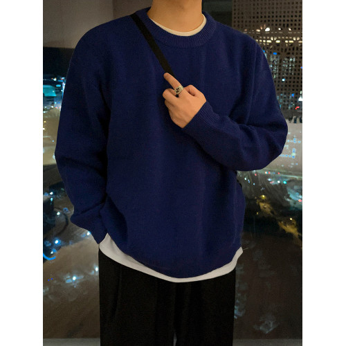 MRCYC馬海毛圓領毛衣男士秋冬季韓系寬松純色針織衫保暖線衣外套 MRCYC馬海毛圓領毛衣男士秋冬季韓系寬松純色針織衫保暖線衣外套