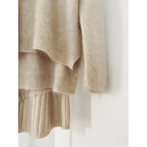 浣熊絨v領毛衣女秋冬內搭慵懶風寬松針織打底衫外穿設計感上衣厚 浣熊絨v領毛衣女秋冬內搭慵懶風寬松針織打底衫外穿設計感上衣厚