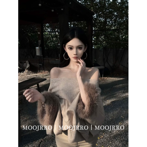 韓系一字肩套頭毛衣女秋冬慵懶氣質長袖針織衫高級感顯瘦寬松上衣 韓系一字肩套頭毛衣女秋冬慵懶氣質長袖針織衫高級感顯瘦寬松上衣