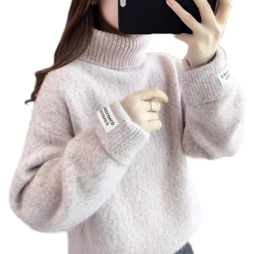 水貂絨冬季新款毛衣女高領加絨加厚百搭學生大童雪尼爾打底針織衫 水貂絨冬季新款毛衣女高領加絨加厚百搭學生大童雪尼爾打底針織衫