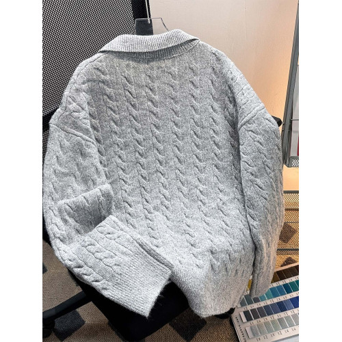 秋冬假兩件翻領毛衣男套頭保暖復古休閒潮牌青少年提花寬松針織衫 秋冬假兩件翻領毛衣男套頭保暖復古休閒潮牌青少年提花寬松針織衫