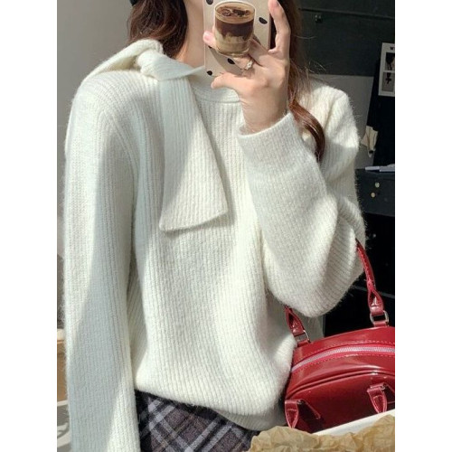 紫色圓領套頭毛衣女秋冬冬季2025新款慵懶軟糯打底針織衫上衣 紫色圓領套頭毛衣女秋冬冬季2025新款慵懶軟糯打底針織衫上衣