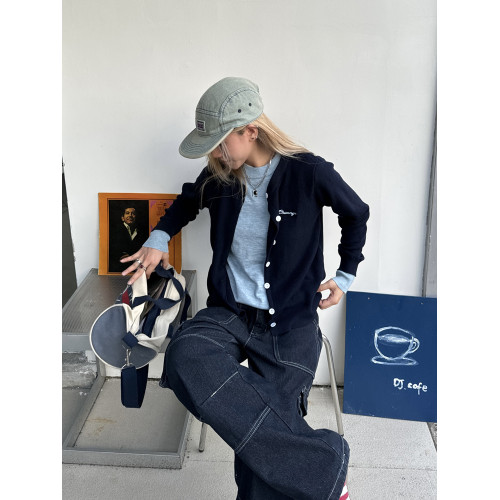 川川也美式原創秋季新款假兩件針織圓領毛衣女街頭復古慵懶風上衣 川川也美式原創秋季新款假兩件針織圓領毛衣女街頭復古慵懶風上衣