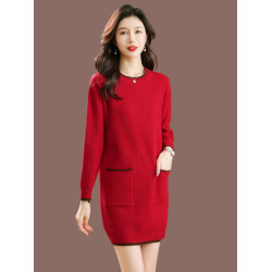 恒彩羊新款2024新款毛衣女秋冬中長款大碼顯瘦洋氣針織羊毛打底衫