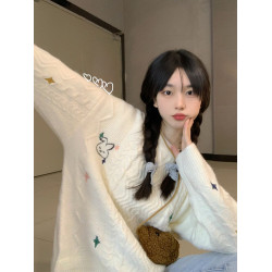 高級感超好看的聖誕穿搭奶fufu慵懶毛衣女秋冬2025新款針織衫上衣