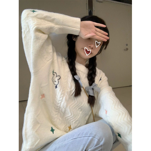 高級感超好看的聖誕穿搭奶fufu慵懶毛衣女秋冬2025新款針織衫上衣 高級感超好看的聖誕穿搭奶fufu慵懶毛衣女秋冬2025新款針織衫上衣