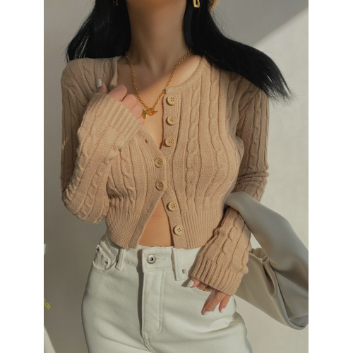 歐美復古高腰短款長袖毛衣小開衫性感露臍針織上衣女顯瘦顯比例 歐美復古高腰短款長袖毛衣小開衫性感露臍針織上衣女顯瘦顯比例