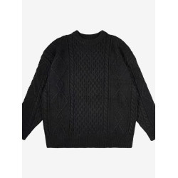 秋冬季特大碼麻花寬松針織衫男裝胖子圓領毛衣寬松加肥加大上衣