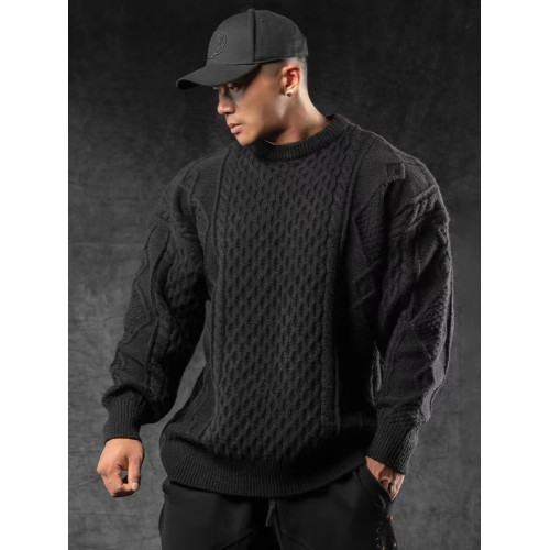 秋冬季特大碼麻花寬松針織衫男裝胖子圓領毛衣寬松加肥加大上衣 秋冬季特大碼麻花寬松針織衫男裝胖子圓領毛衣寬松加肥加大上衣