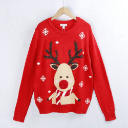 1843卡通毛衣 冬季圓領大碼細針織百搭顯瘦長袖毛針織衫女裝