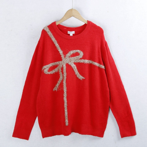 1843卡通毛衣 冬季圓領大碼細針織百搭顯瘦長袖毛針織衫女裝