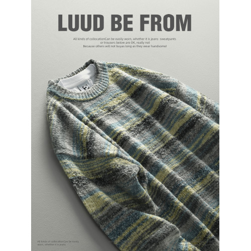 LUUD 撞色多巴胺撞色條紋針織羊毛衫重磅地中海風落肩微濶毛線衣 LUUD 撞色多巴胺撞色條紋針織羊毛衫重磅地中海風落肩微濶毛線衣