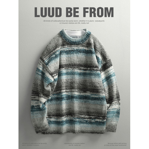 LUUD 撞色多巴胺撞色條紋針織羊毛衫重磅地中海風落肩微濶毛線衣 LUUD 撞色多巴胺撞色條紋針織羊毛衫重磅地中海風落肩微濶毛線衣