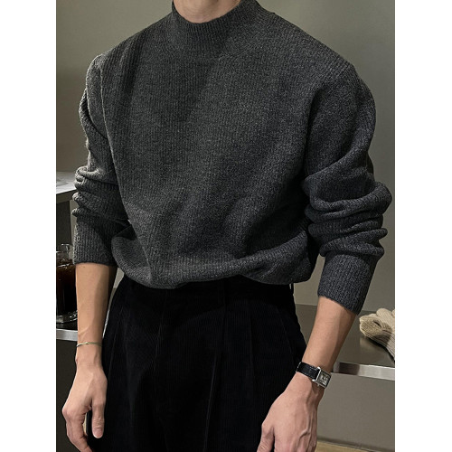 SSUMENAM「韓系簡約 半高領」秋冬季針織毛衣男寬松休閒打底衫 SSUMENAM「韓系簡約 半高領」秋冬季針織毛衣男寬松休閒打底衫