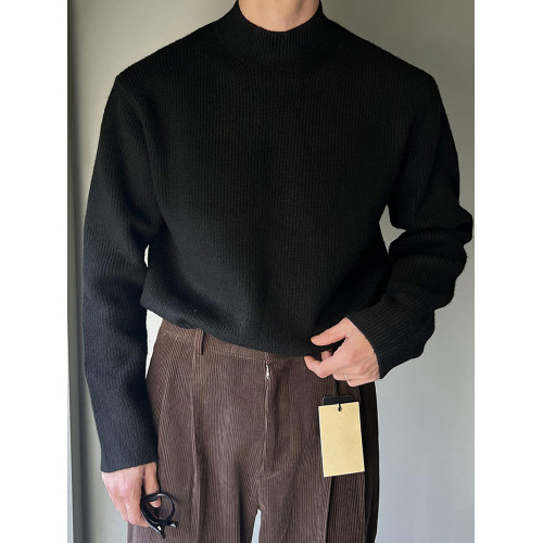 SSUMENAM「韓系簡約 半高領」秋冬季針織毛衣男寬松休閒打底衫 SSUMENAM「韓系簡約 半高領」秋冬季針織毛衣男寬松休閒打底衫