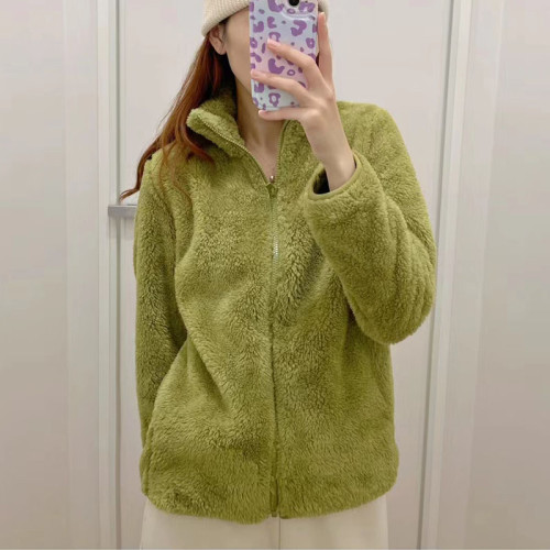 日單秋冬女裝長絨搖粒絨茄克長袖開衫立領保暖外套428330 439138 日單秋冬女裝長絨搖粒絨茄克長袖開衫立領保暖外套428330 439138