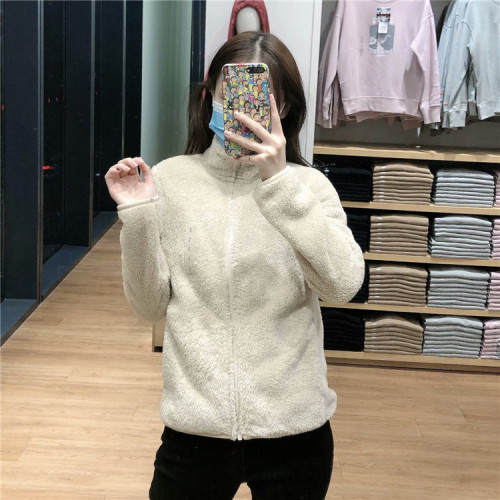 日單秋冬女裝長絨搖粒絨茄克長袖開衫立領保暖外套428330 439138 日單秋冬女裝長絨搖粒絨茄克長袖開衫立領保暖外套428330 439138