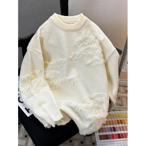 潮牌破壞慵懶風小衆毛衣寬松高級感秋冬季男士美式設計感針織外套 潮牌破壞慵懶風小衆毛衣寬松高級感秋冬季男士美式設計感針織外套