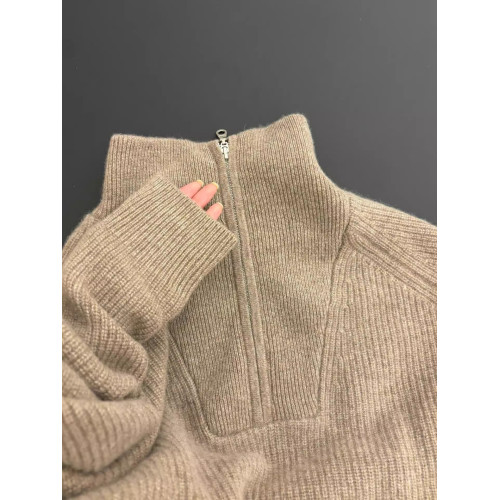 駝色浣熊絨高領半拉鍊套頭毛衣女秋冬季慵懶風加厚內搭打底針織衫 駝色浣熊絨高領半拉鍊套頭毛衣女秋冬季慵懶風加厚內搭打底針織衫