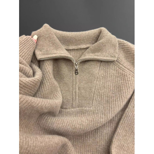 駝色浣熊絨高領半拉鍊套頭毛衣女秋冬季慵懶風加厚內搭打底針織衫 駝色浣熊絨高領半拉鍊套頭毛衣女秋冬季慵懶風加厚內搭打底針織衫