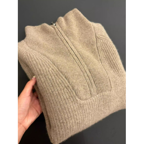 駝色浣熊絨高領半拉鍊套頭毛衣女秋冬季慵懶風加厚內搭打底針織衫 駝色浣熊絨高領半拉鍊套頭毛衣女秋冬季慵懶風加厚內搭打底針織衫