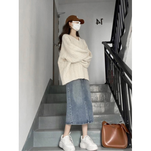 寬松v領慵懶風毛衣女裝秋冬2025新款爆款設計感麻花針織上衣潮 寬松v領慵懶風毛衣女裝秋冬2025新款爆款設計感麻花針織上衣潮