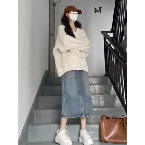 寬松v領慵懶風毛衣女裝秋冬2025新款爆款設計感麻花針織上衣潮 寬松v領慵懶風毛衣女裝秋冬2025新款爆款設計感麻花針織上衣潮