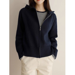 連帽毛衣厚外套女士秋冬2025新款休閒小香風爆款拉鍊針織開衫上衣