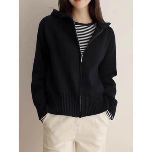 連帽毛衣厚外套女士秋冬2025新款休閒小香風爆款拉鍊針織開衫上衣