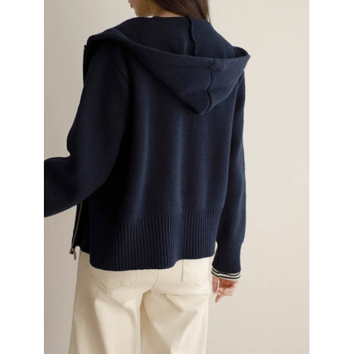 連帽毛衣厚外套女士秋冬2025新款休閒小香風爆款拉鍊針織開衫上衣