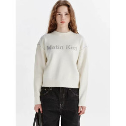 韓系matinkim 25秋冬休閒縫線寬松男女百搭針織圓領套頭毛衣