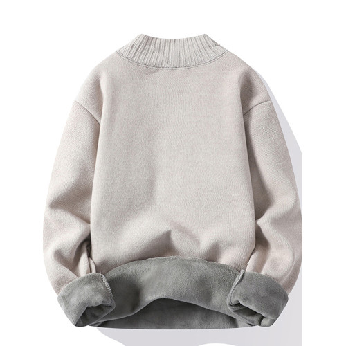 毛衣男士冬季加絨加厚新款針織衫男字母潮流青少年保暖內搭毛線衣