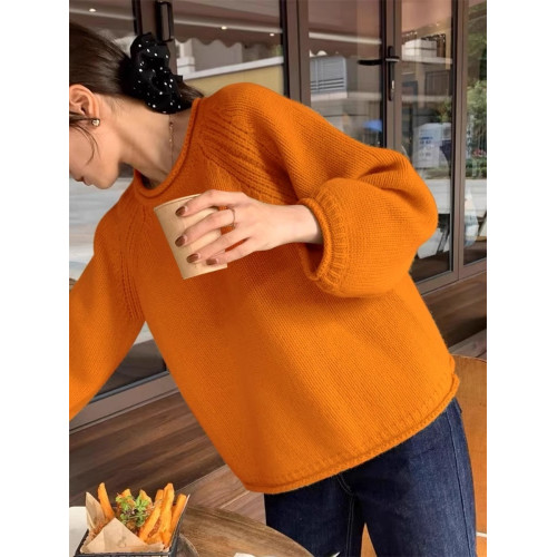 胖MM遮肉顯瘦軟糯休閒毛衣打底衫女2025春秋季簡約百搭長袖上衣