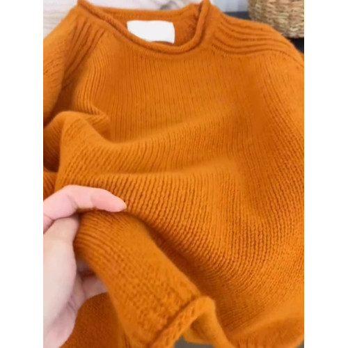 胖MM遮肉顯瘦軟糯休閒毛衣打底衫女2025春秋季簡約百搭長袖上衣