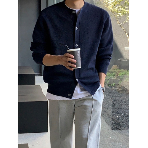 MRCYC針織衫開衫長袖T恤男士秋季韓系潮流高級感毛衣寬鬆休閒外套