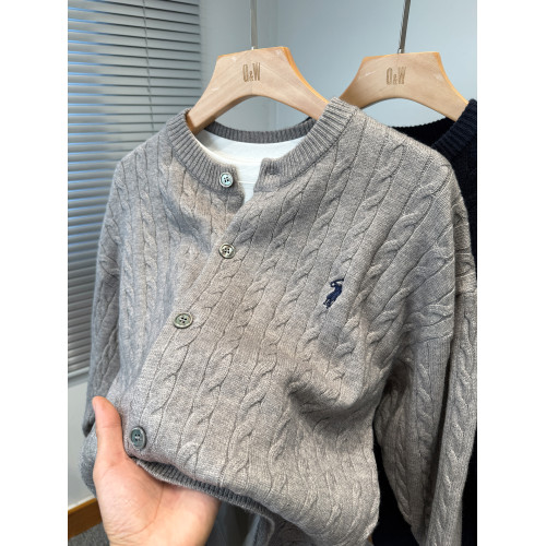 經典保羅麻花開衫男針織衫秋冬季韓版潮加厚毛衣外套男裝圓領外搭