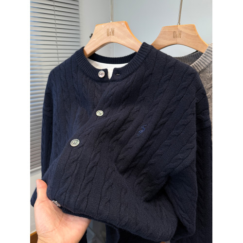 經典保羅麻花開衫男針織衫秋冬季韓版潮加厚毛衣外套男裝圓領外搭