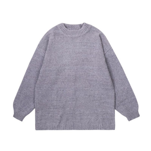 雪尼爾毛衣男秋冬季加厚ins潮流寬松圓領針織衫慵懶港風線衣外套