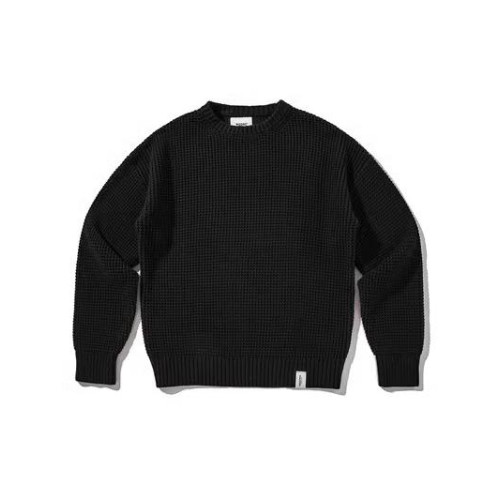 冬季加厚毛衣男款圓領寬松男裝純色線衣高級感休閒保暖針織衫外套