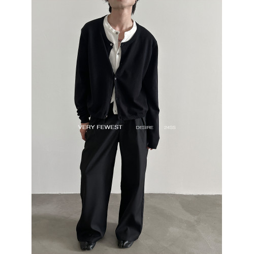 VERY FEWEST 時髦假兩件撞色拼接針織衫男女秋季慵懶短款開衫毛衣 VERY FEWEST 時髦假兩件撞色拼接針織衫男女秋季慵懶短款開衫毛衣