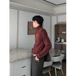 Hualun男式高領毛衣冬季內搭上衣男純色打底衫韓系情侶百搭針織衫